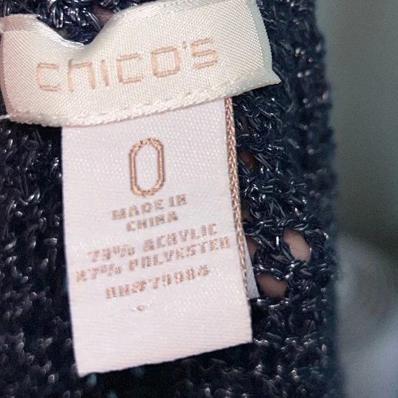 Chico’s Navy Open Knit Sweater — FINAL SALE PRICE - Picture 3 of 5